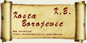 Kosta Borojević vizit kartica